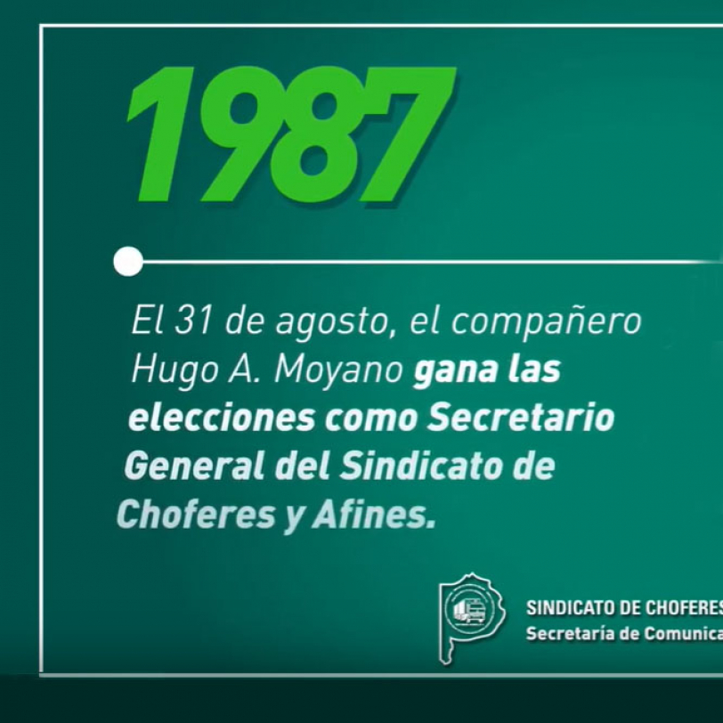 1987 - Hugo Moyano gana las elecciones del gremio